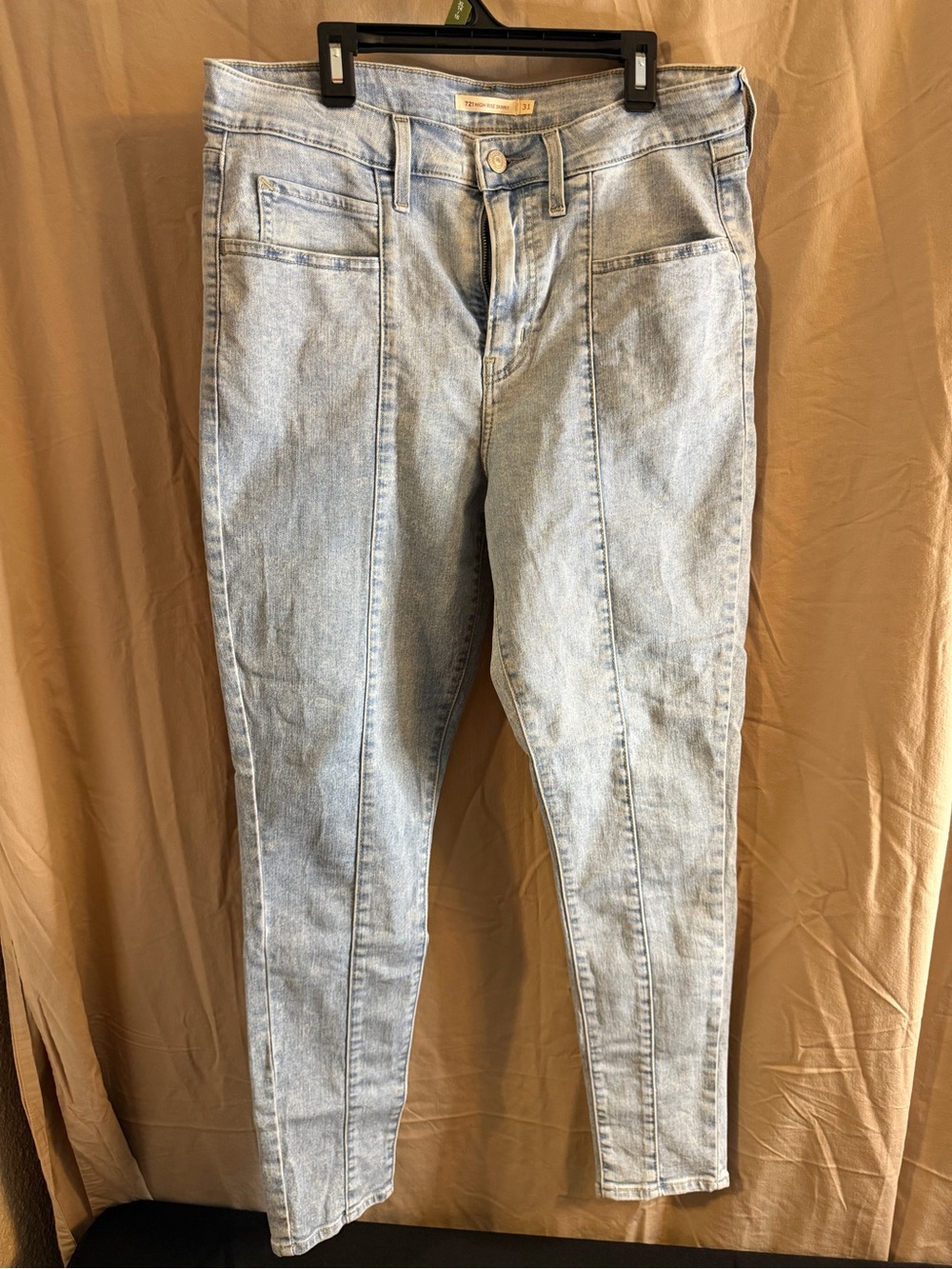 Levi’s 721 High Rise Skinny Jeans Women’s 31 Light Acid Wash Stretch Denim